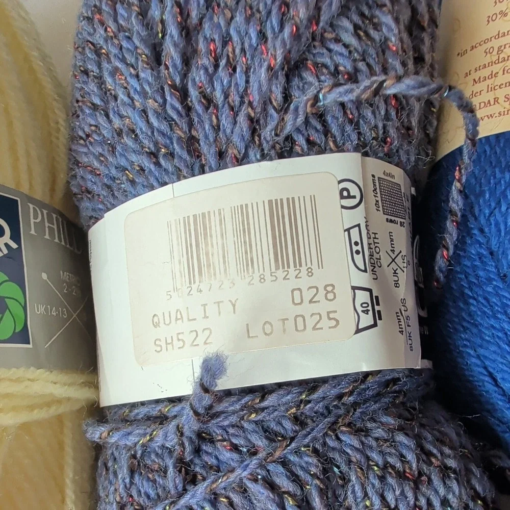Mixed Yarn Lot 6 Skeins Sirdar Patons Schachenmayr Phildar Universal Wool Blend
